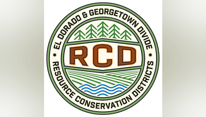 Logo with trees, hills, and water, labeled "El Dorado & Georgetown Divide Resource Conservation Districts" around "RCD."