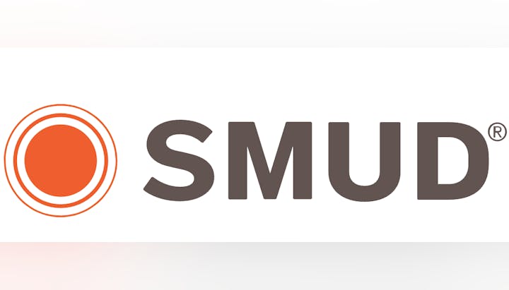 SMUD logo with a stylized orange circle and the text "SMUD" in bold letters.