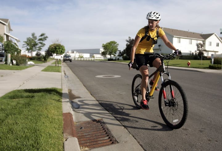 Technician treating drains