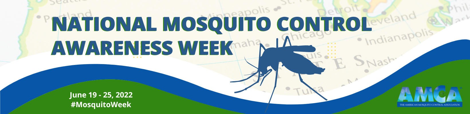 National Mosquito Control Awareness Week Banner with a silhouette of a mosquito