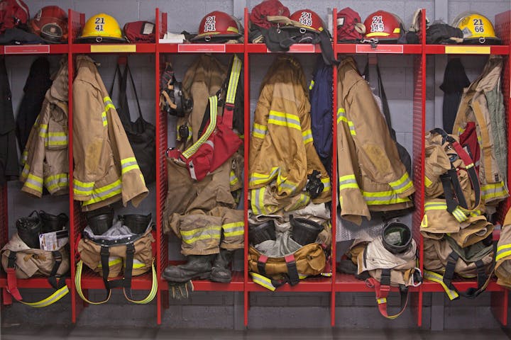 May contain: fireman, person, and human