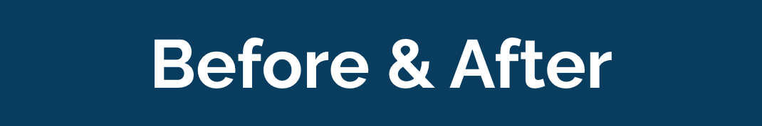 Text "Before & After" on a blue background.