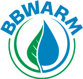 Logo with "BBWARM," showing a green leaf and a blue water drop encircled.