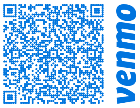 The image contains a Venmo QR code for making payments or transfers.