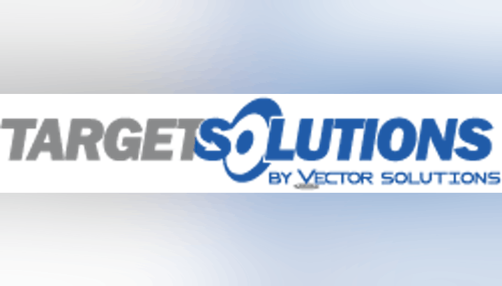 The image shows the logo of "TargetSolutions," which includes stylized text and a design element resembling a target and a swoosh.