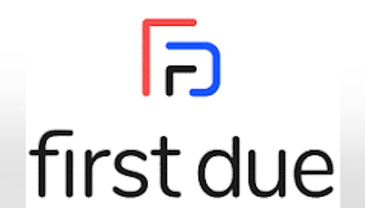 A logo with the text "first due" and a stylized "FD" icon in red and blue.