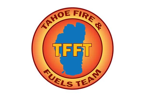 A logo with text "TAHOE FIRE & FUELS TEAM" and initials "TFFT," featuring a blue silhouette and an orange-red gradient.