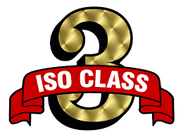 Number 3 with a red banner reading "ISO Class."