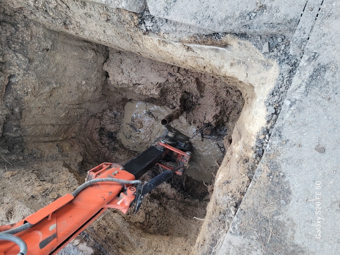 This curb stop was about 6 ft down