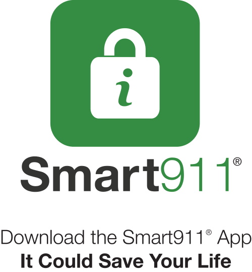 The image promotes the Smart911 app, emphasizing its potential to enhance safety and possibly save lives.