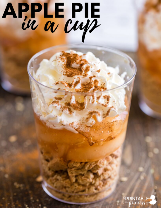 Apple pie in a cup