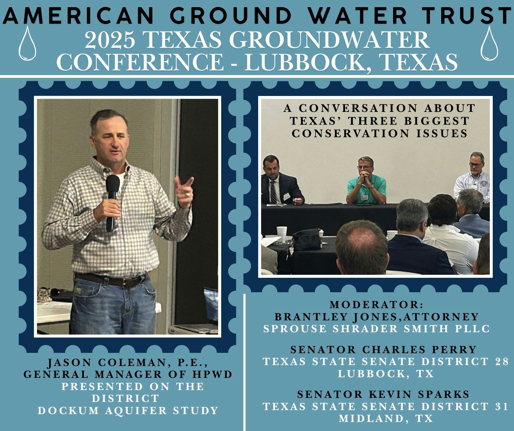 2025 Texas Groundwater Conference in Lubbock discussing conservation issues; includes speakers and moderators.