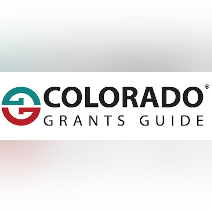 A logo with the text "COLORADO GRANTS GUIDE" and a graphic element resembling a red 'C' and a green swirl.