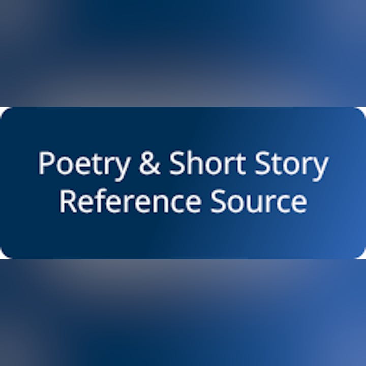 A button graphic with the text "Poetry & Short Story Reference Source."
