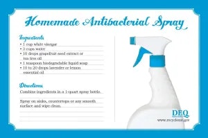 Recipe Card, Homemade Antibacterial Spray