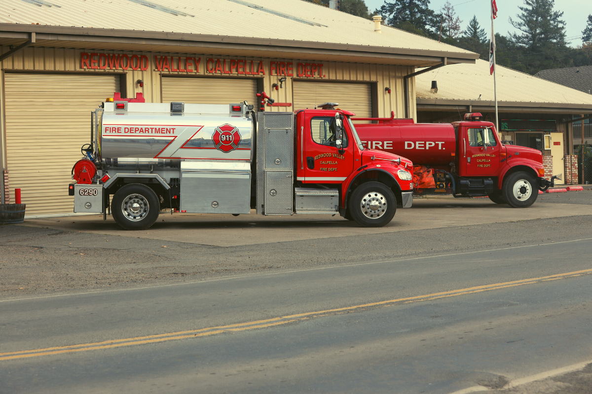 May contain: truck, vehicle, transportation, and fire truck