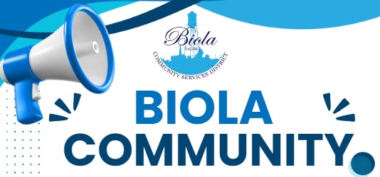 A megaphone graphic with "BIOLA COMMUNITY" text and a logo indicating some sort of community services unit.