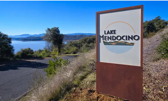 Sign for Lake Mendocino