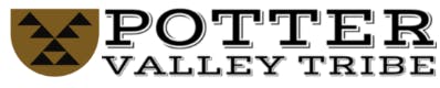 A logo with the text "POTTER VALLEY TRIBE" and a shield with geometric shapes.