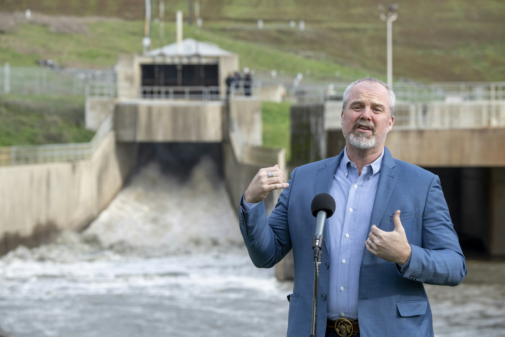 Coyote Valley Dam flood release, Jan 16, 2023, James Gore ( Sonoma County Supervisor) by Kenneth James, DWR.