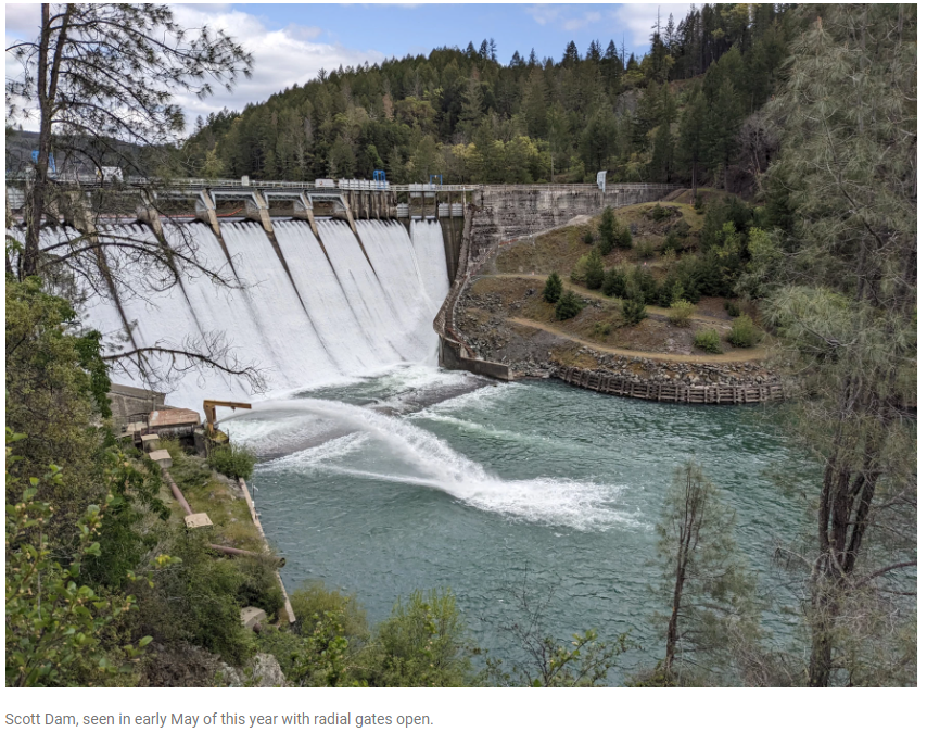 Scott Dam, from KZYX article July 18, 2023
