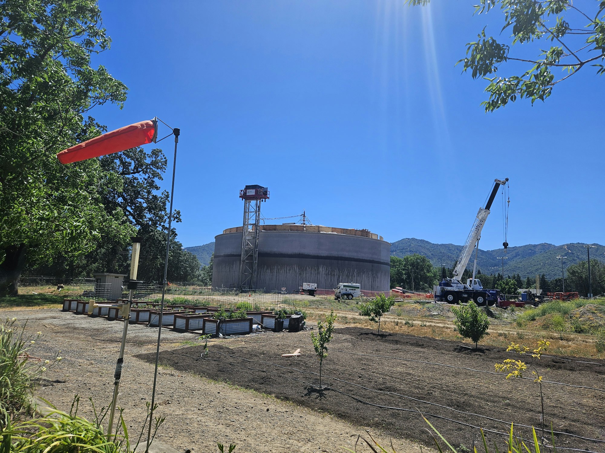 City of Ukiah recycled water tank construction in June 2024, by E Salomone