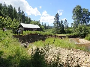 house with creek