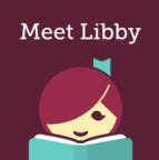 Cartoon character reading a book with the text "Meet Libby" above it, against a maroon background.