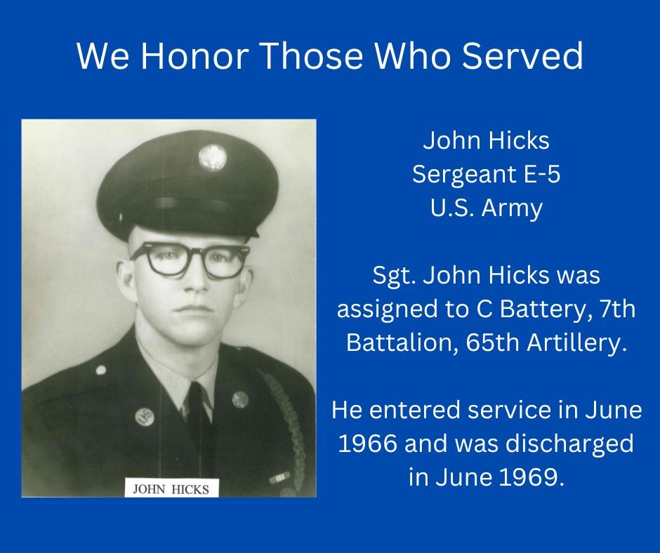 A tribute to a military service member with a photo and service details.