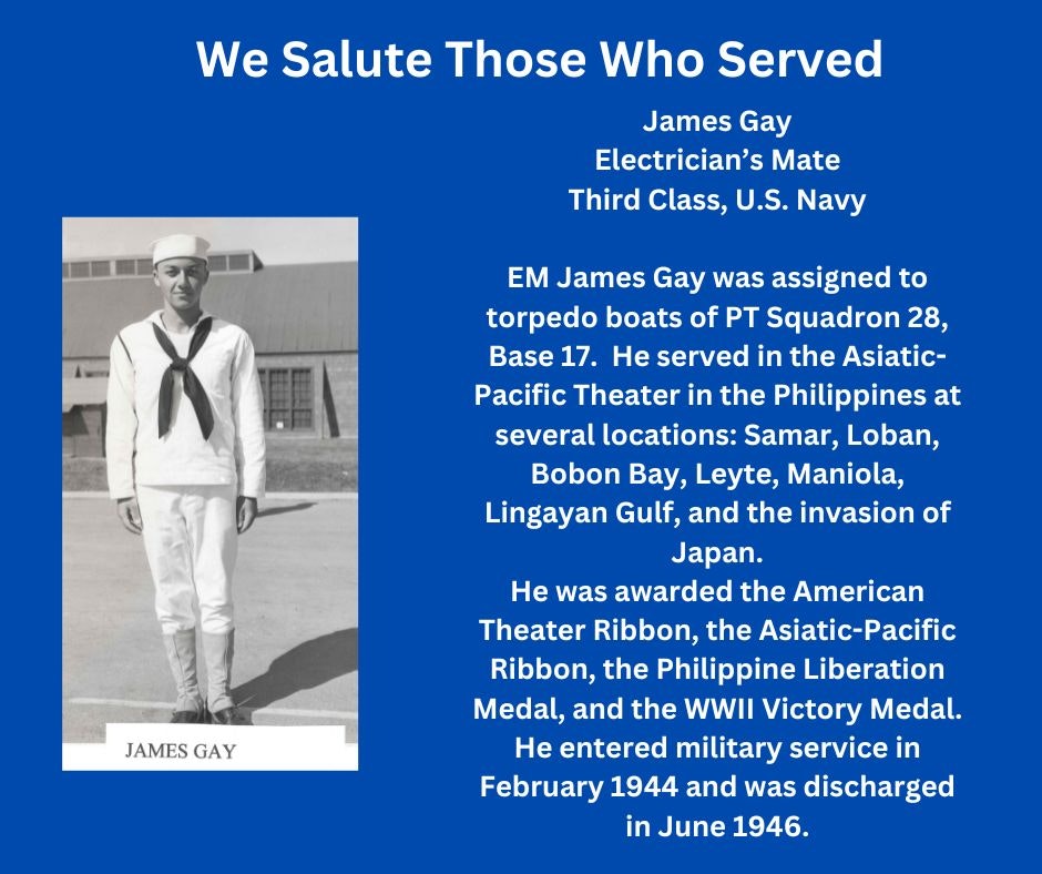 A tribute to a U.S. Navy veteran, detailing his service and awards during WWII.