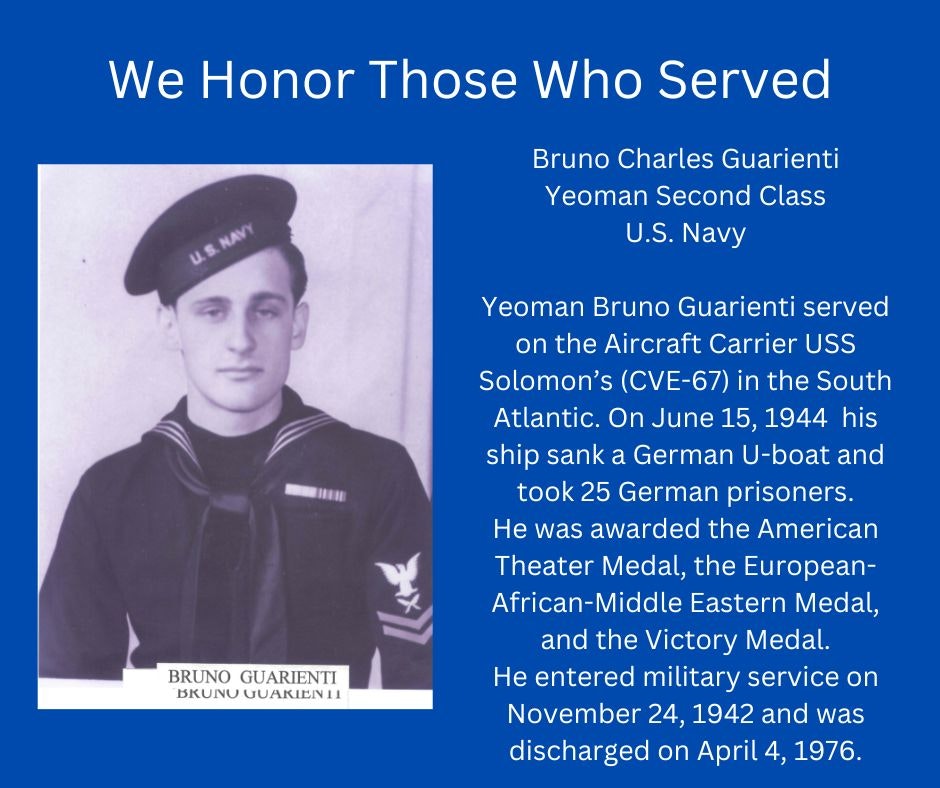 Tribute to a US Navy Yeoman who served on USS Solomon's, sank a U-boat in WWII, and received multiple medals.