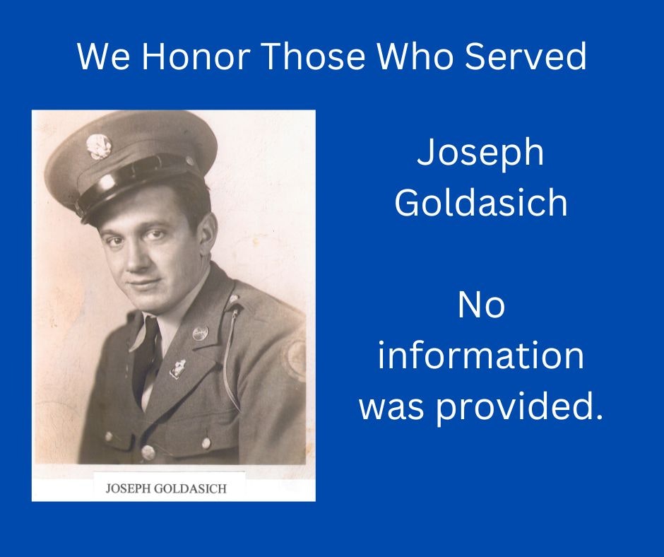 Tribute to a servicemember with text "We Honor Those Who Served" and "No information was provided."