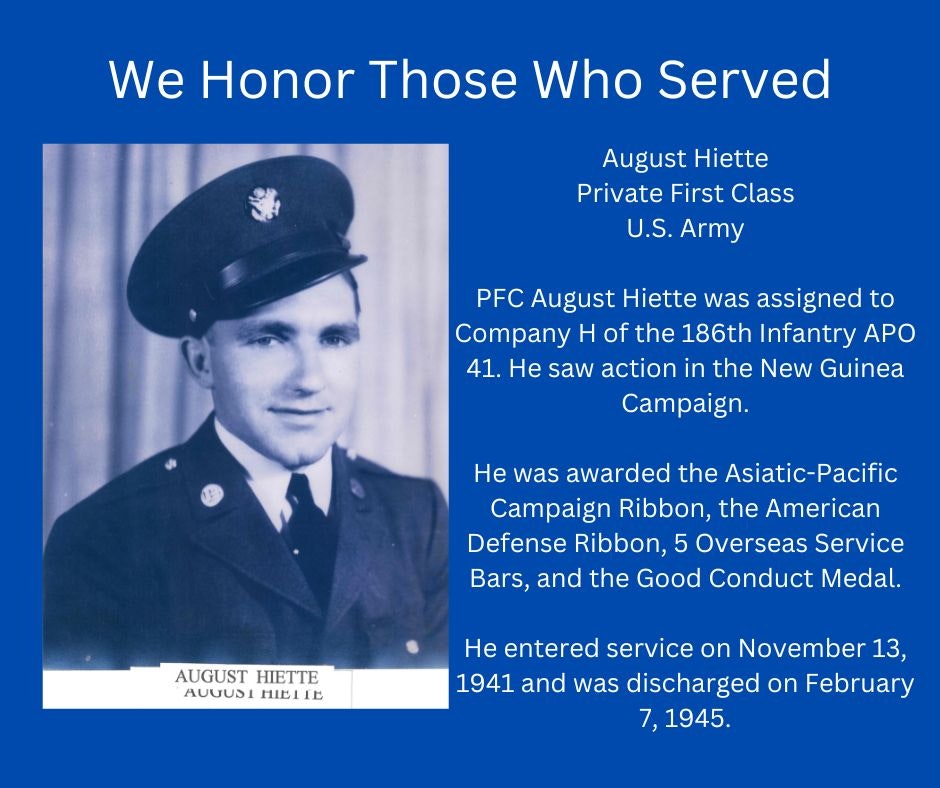 Tribute to a WWII veteran with service details and awards.