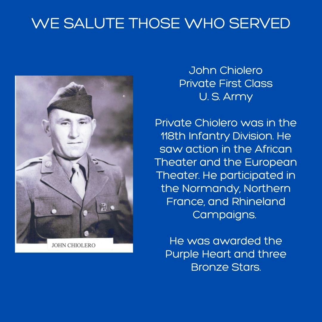 Tribute to a U.S. Army Private with service history and medals, including a photo.