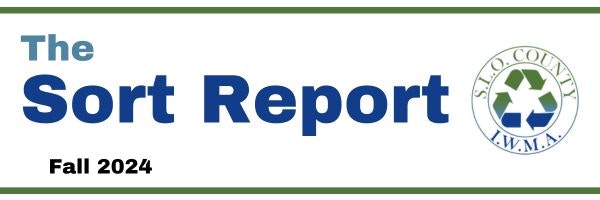 Text "The Sort Report" with a recycling symbol, title indicating a report about sorting or waste management, dated Fall 2024.