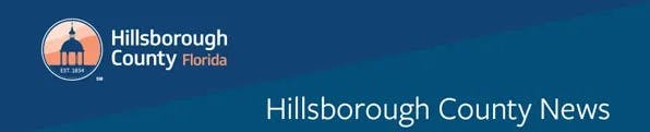 Hillsborough County Florida logo and "Hillsborough County News" text on a blue background.