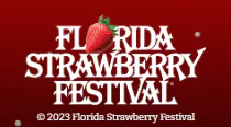 The image features the logo for the Florida Strawberry Festival, highlighting the festival name with a strawberry graphic.