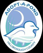 Logo featuring a duck and water, titled "Adopt-A-Pond Hillsborough County."