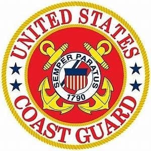 The emblem of the United States Coast Guard with the motto "Semper Paratus" and year 1790.