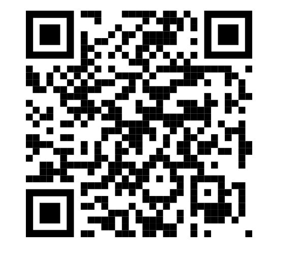 A QR code with black and white square patterns.
