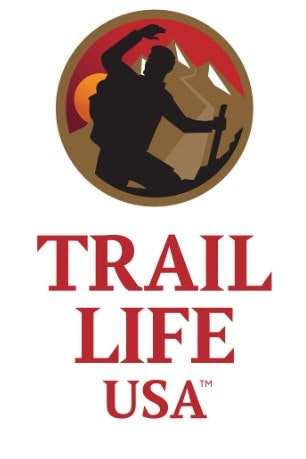 A silhouette of a hiker with mountains and sun, above the text "Trail Life USA."