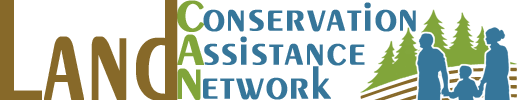 Logo for Land Conservation Assistance Network, featuring people and trees.