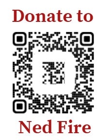QR code with text: "Donate to Ned Fire."