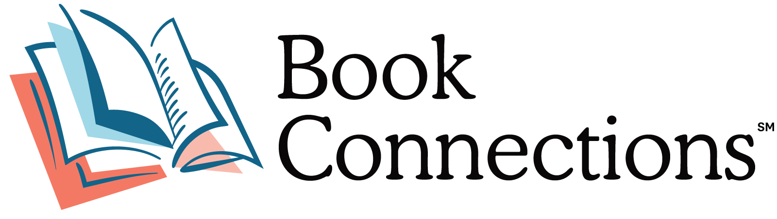 A logo featuring stylized books with the text "Book Connections."