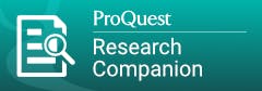 A logo of ProQuest Research Companion with a magnifying glass icon.