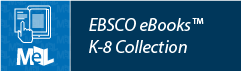 EBSCO eBooks K-8 Collection logo featuring an icon with books and a hand.