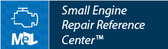 Logo for "Small Engine Repair Reference Center" with an engine icon and "MeL" text.