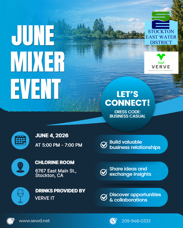 Join the June Mixer on June 4, 2026, from 5-7 PM at Chlorine Room, Stockton. Dress business casual; network and collaborate!