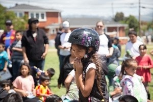 May contain: helmet, hat, clothing, child, girl, female, person, people, man, adult, male, boy, and crash helmet