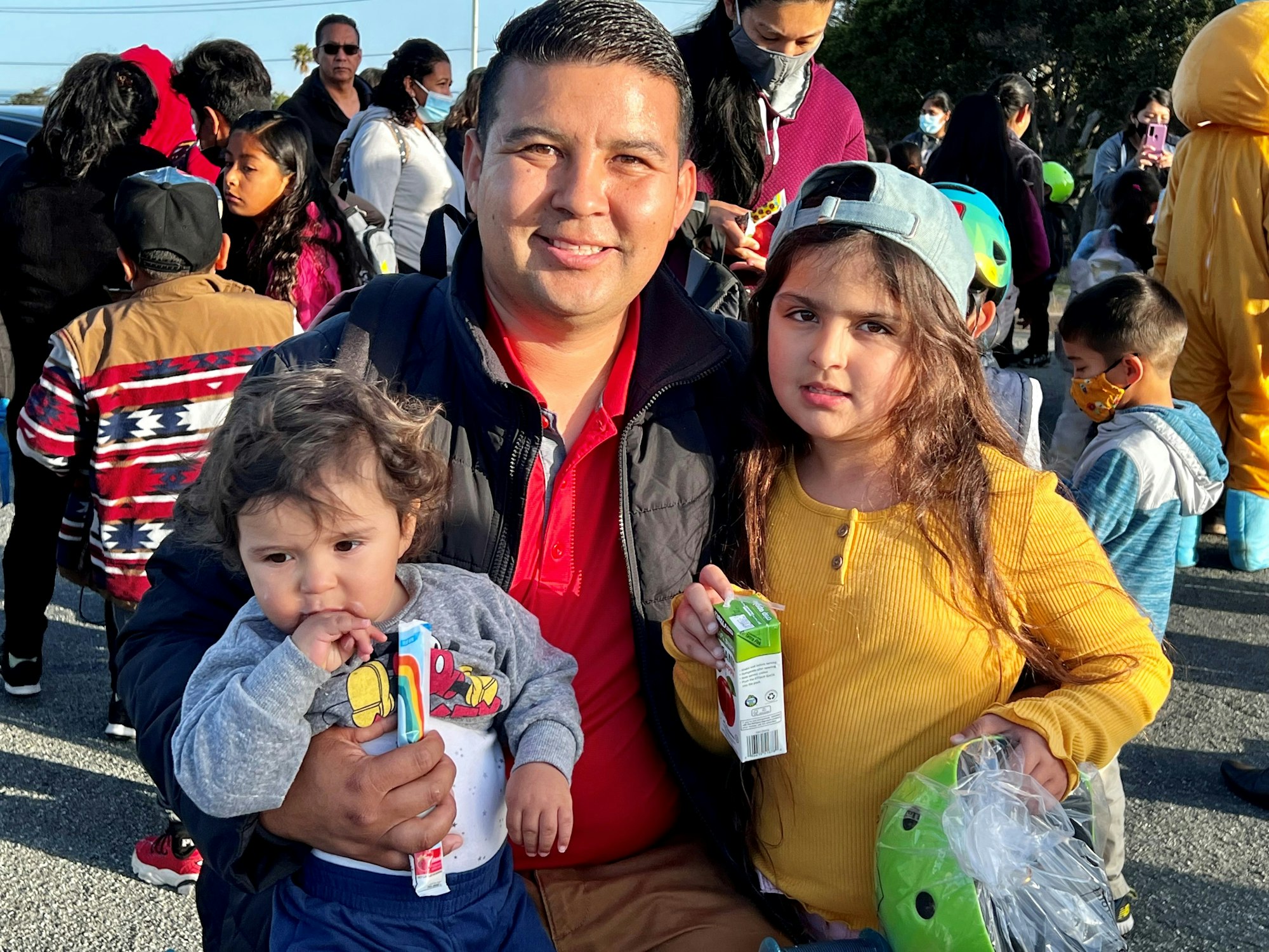 Family at Safe Routes to School event